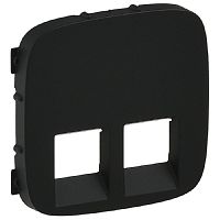 Лицевая панель Legrand Valena Allure для 2-м. розетки RJ11/RJ45 антрацит картинка